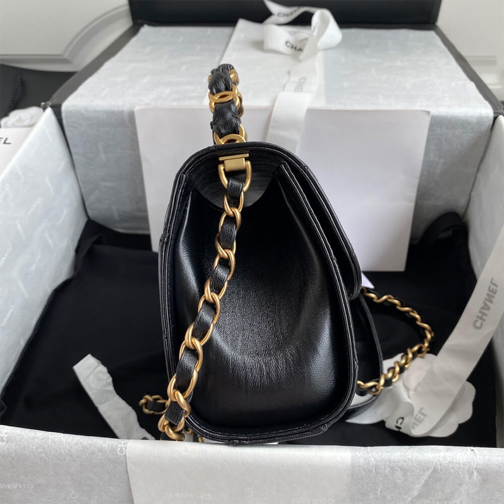 Ch*el mini flap bag with top handle