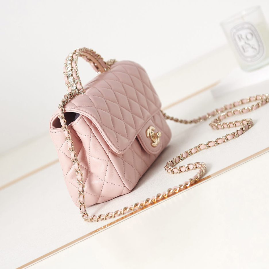 Ch*el mini flap with top handle