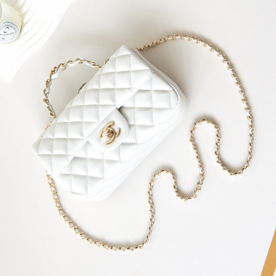 Ch*el mini flap with top handle