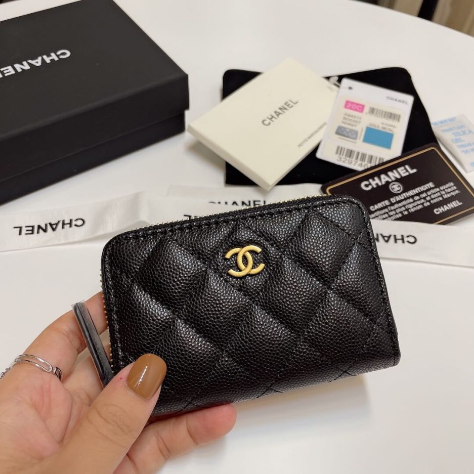 Ch*el classic zipper coin wallet
