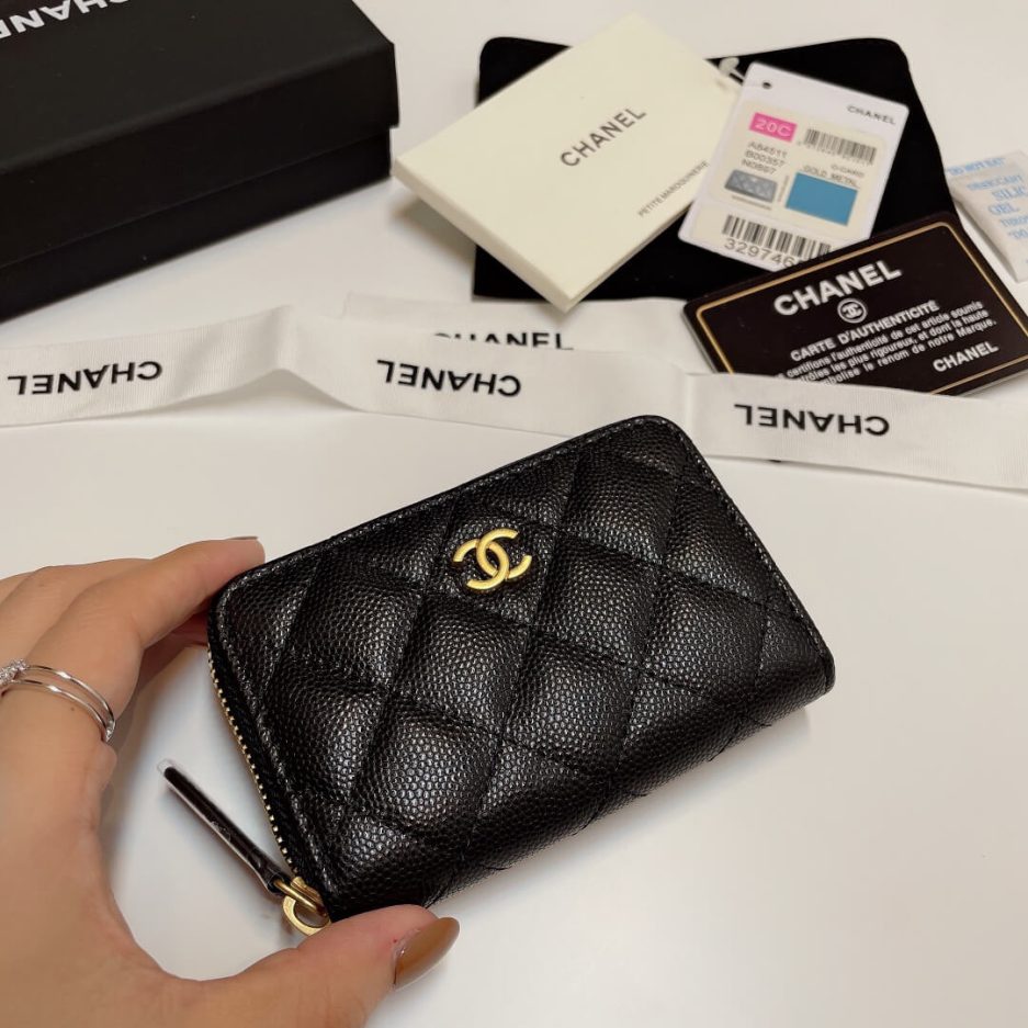 Ch*el classic zipper coin wallet