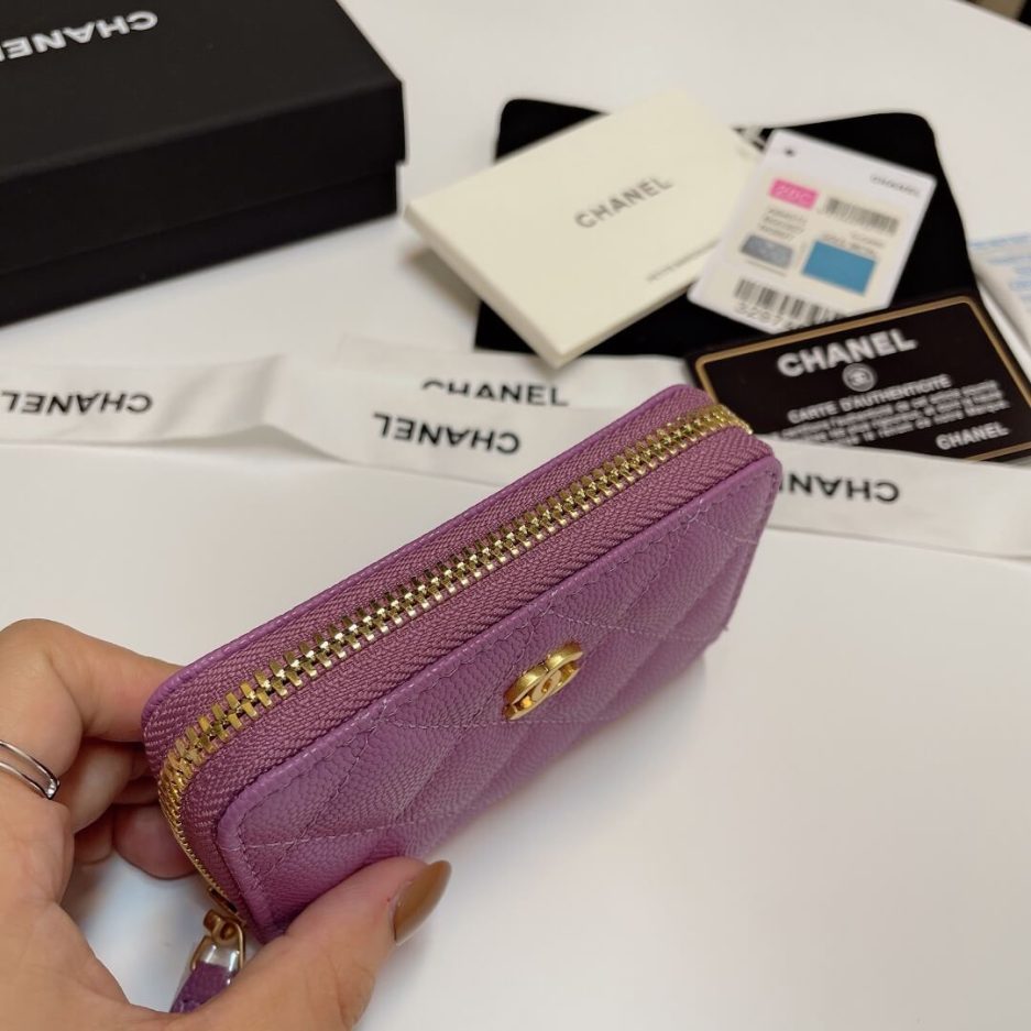 Ch*el classic zipper coin wallet
