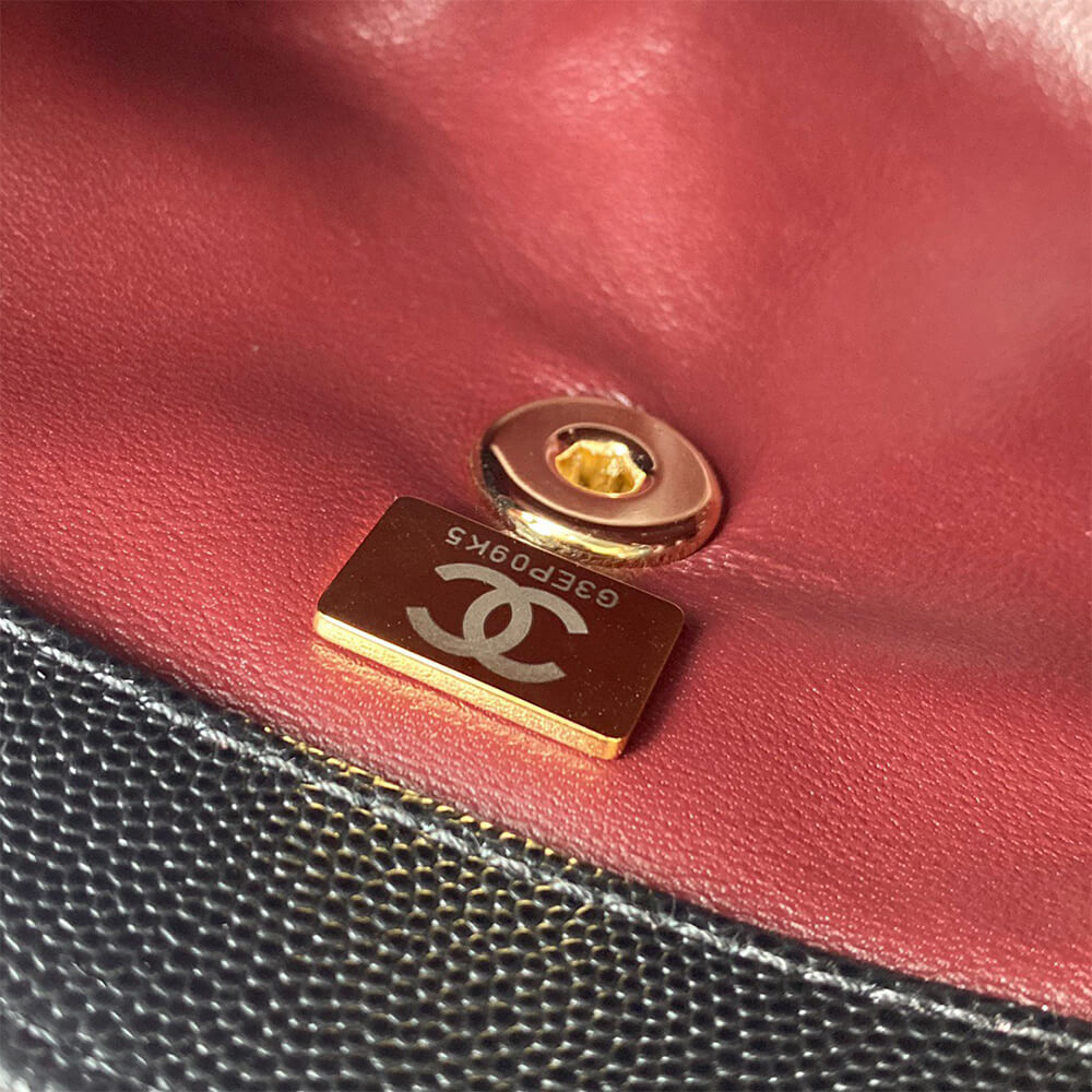 Ch*el coco handle bag small
